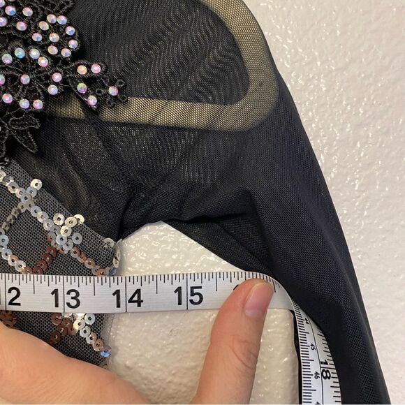 Weissman dance costume fringe 2 piece black Hermann's Boogie 13500 Child MC - Picture 8 of 13